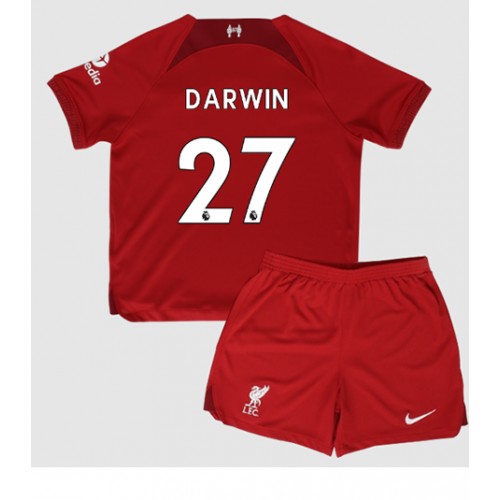 Dres Liverpool Darwin Nunez #27 Domaci za djecu 2022-23 Kratak Rukav (+ kratke hlače)